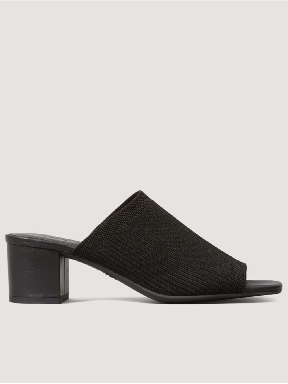 Everlane Glove Mule ReKnit Black Knit Block Heel Slide Sandals Size 8.5 NWB